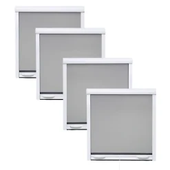 Pack éco de 4 moustiquaires enroulables alu H145 cm x L130 cm blanc