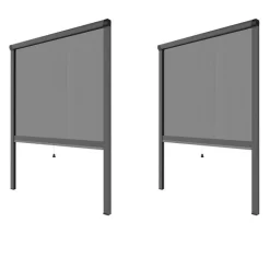 PACK ECO de 2 moustiquaires alu H145 cm x L130 cm Gris