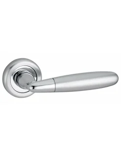 Paire de béquilles Mirella2 pour porte, carré 7mm, chromé brillant/satiné - THIRARD