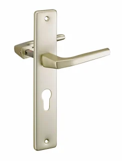 Paire de béquilles pour porte, carré 8mm + 1 plaque carré 8 x 56mm, trou de cylindre - THIRARD