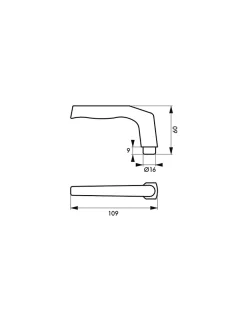 Paire de béquilles pour porte, carré 8mm + 1 plaque carré 8 x 56mm, trou de cylindre - THIRARD