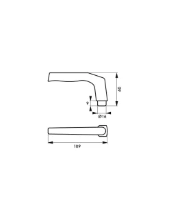 Paire de béquilles pour porte, carré 8mm + 1 plaque carré 8 x 56mm, trou de clé - THIRARD