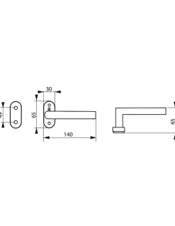 Paire de béquilles pour porte, carré 7 x 110mm, aspect inox - THIRARD