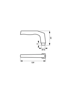 Paire de béquilles pour porte, carré 7x110mm, 1 portée, argent - THIRARD