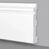 Palette de 100ml de plinthe plinthe BLANCHE mod. ETHNIQUE 150x18x2000mm en POLYMÈRES - Polystructuré