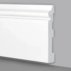 Palette de 100ml de plinthe plinthe BLANCHE mod. ETHNIQUE 150x18x2000mm en POLYMÈRES - Polystructuré
