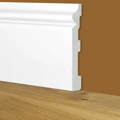 Palette de 100ml de plinthe plinthe BLANCHE mod. ETHNIQUE 150x18x2000mm en POLYMÈRES - Polystructuré