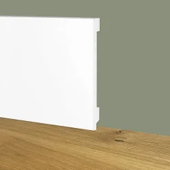 Palette 76ml Plinthe BLANCHE Presse-étoupe carré 100x15x2000mm en POLYMÈRES - Polystructuré