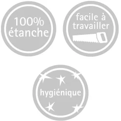 Panneau mural de salle de bains l.100 x H.255 cm, effet parement béton gris clair, Schulte DécoDesign