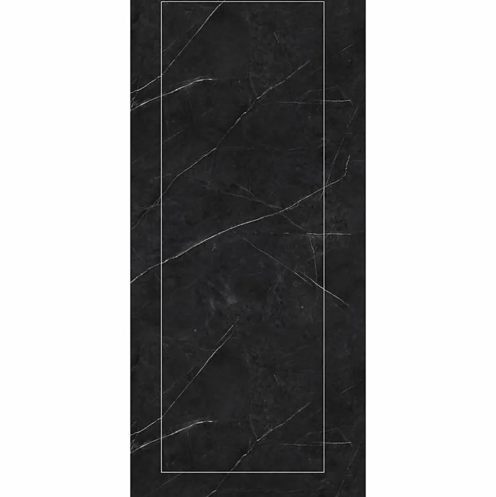 Panneau Mural Douche SPC/PVC Décor Marbre Noir satiné - 90x260cm - 2,34M²