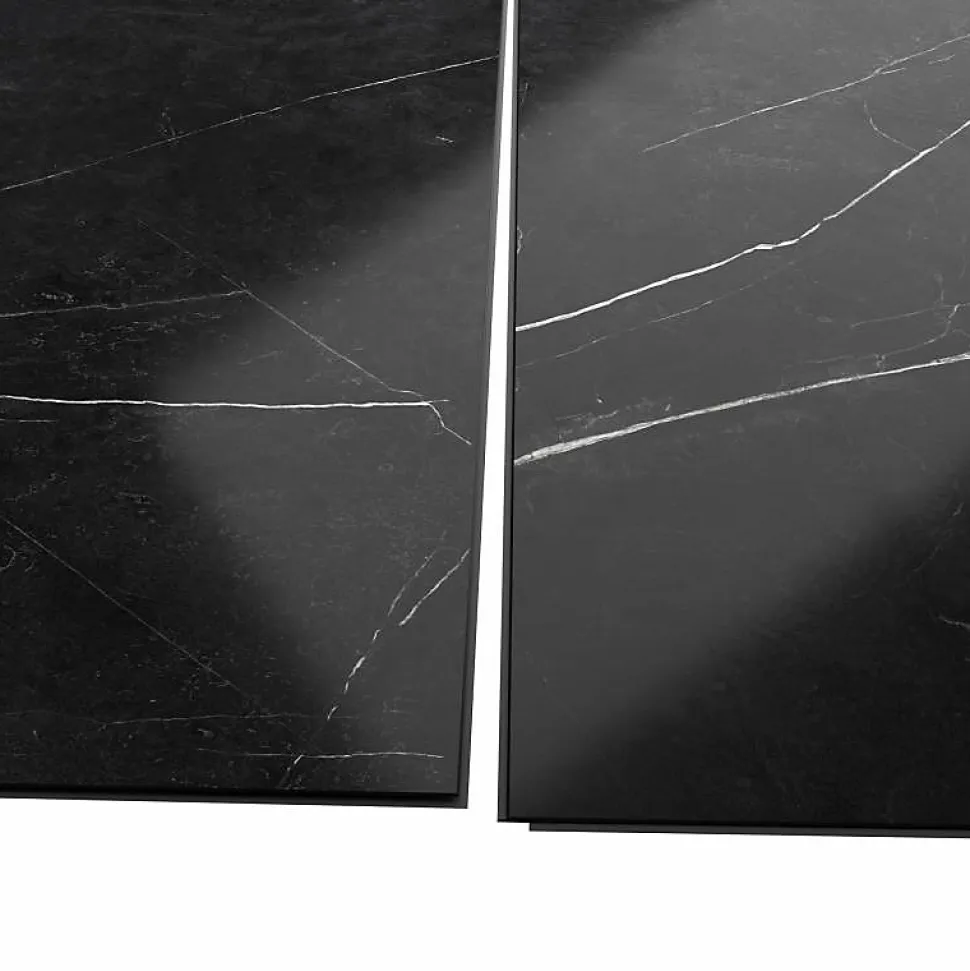 Panneau Mural Douche SPC/PVC Décor Marbre Noir satiné - 90x260cm - 2,34M²
