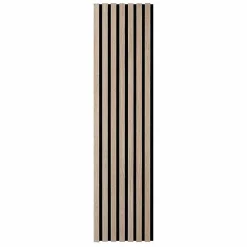 Panneau tasseaux bois - chêne clair fond noir - 120 x 30 x 1,9 cm