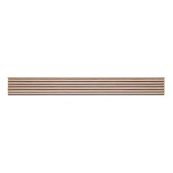 Panneau tasseaux bois 250 x 30 x 1cm - Lamelles chêne clair véritable fond gris - 0,75m²