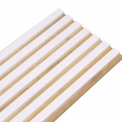 Panneau tasseaux bois 250 x 30 x 1,4 cm décor blanc / fond rigide chêne - 0,75m²