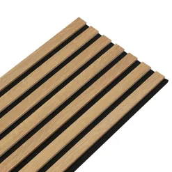 Panneau tasseaux bois 120 x 30 x 1cm - Lamelles chêne doré véritable fond noir - 0,36m²