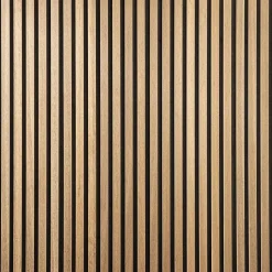 Panneau tasseaux bois 120 x 30 x 1cm - Lamelles chêne doré véritable fond noir - 0,36m²