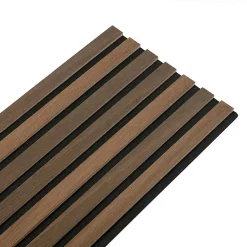 Panneau tasseaux bois 120 x 30 x 1cm - Lamelles chêne foncé véritable fond noir - 0,36m²