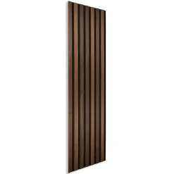 Panneau tasseaux bois 120 x 30 x 1cm - Lamelles chêne foncé véritable fond noir - 0,36m²
