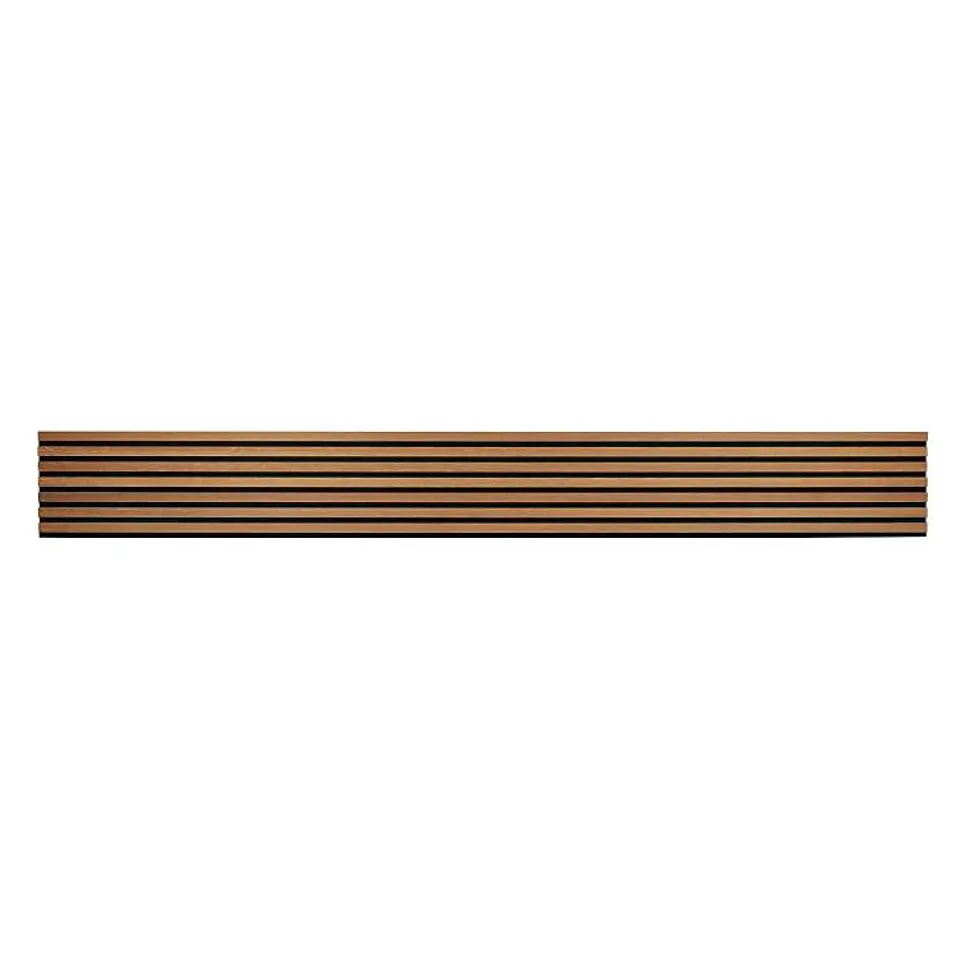 Panneau tasseaux bois 250 x 30 x 1cm - Lamelles chêne doré véritable fond noir - 0,75m²