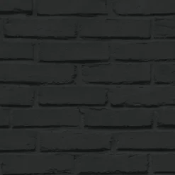 Papier peint imitation brique vinyle sur intissé Luynes GoodHome noir
