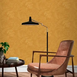 Papier peint vinyle intissé Tuklu GoodHome jaune ocre l.53 cm x 10m