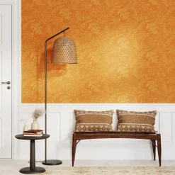 Papier peint vinyle intissé Tuklu GoodHome jaune ocre l.53 cm x 10m