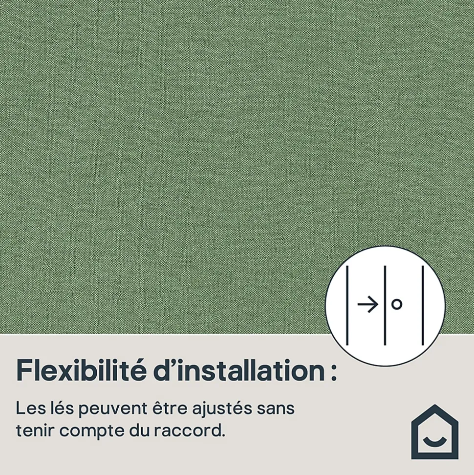 Papier peint vinyle intissé uni aspect tissu vert L.1005 x l.53cm GoodHome, Mythe