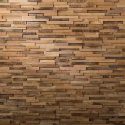 Parement bois recyclé 0,57 m2 teck vieilli