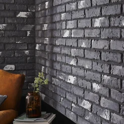 Parement béton imitation brique graphite 0,68 m2