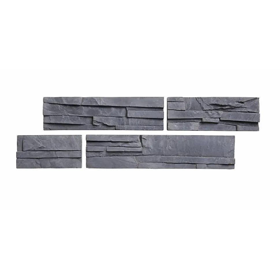 Parement imitation pierre graphite béton 0,52 m2