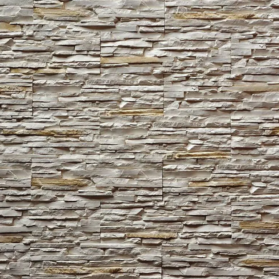 Parement imitation pierre beige plâtre 0.53 m²