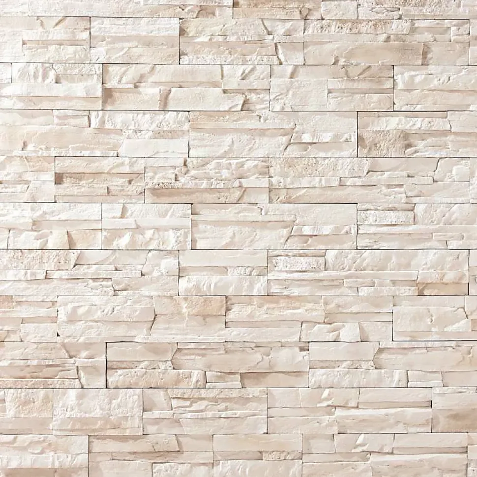 Parement imitation pierre beige béton 0,52 m2