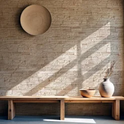 Parement imitation pierre beige béton 0,52 m2
