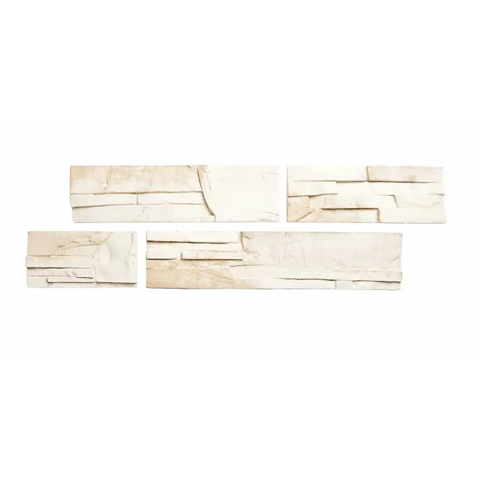 Parement imitation pierre beige béton 0,52 m2