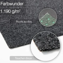 Pelouse synthétique Farbwunder Pro Noir 67 x 50 cm