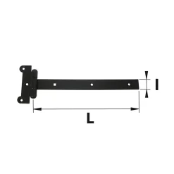Penture bout carré acier noir Afbat L.600 mm