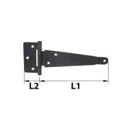 Penture noire en acier avec charnière L.30 cm Afbat