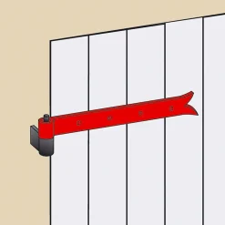 Penture queue de carpe pour volet Ø16 mm L.80 x l.4 x H.4 cm noir Afbat