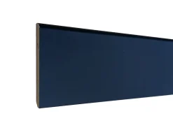 Plinthe arêtes vives avec bord arrondi MDF papier noir glossy 240 x 8 cm, ép.14 mm