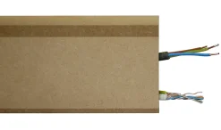 Plinthe passe-câble à couvercle arrondi MDF 244 x 11 cm, ép.18 mm