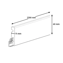Plinthe Résine Blanc Décor 355 L. 220 x L. 6 cm