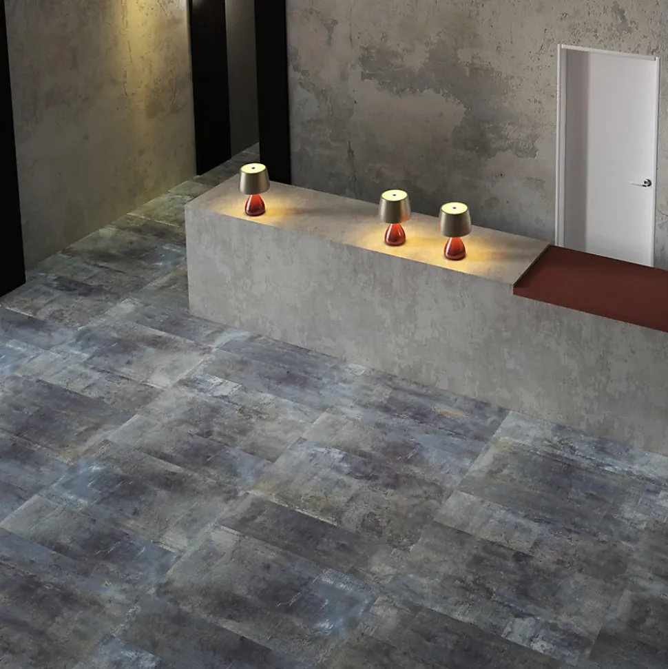 Plinthes pour Carrelage grès cérame effet métal Alchemy 7.0 - Bleu - Plinthe 60x7.5 cm boîte de 0.54 ml - Bleu