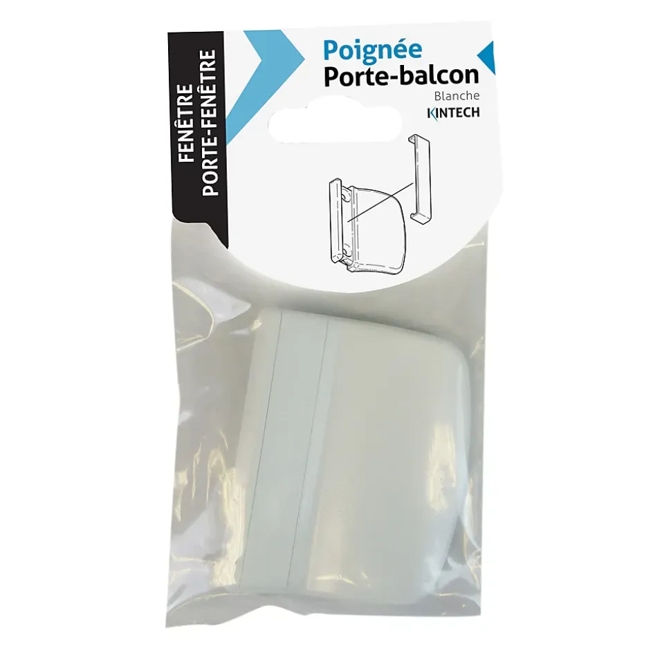 Poignée PVC blanc pour porte-balcon L.70mm
