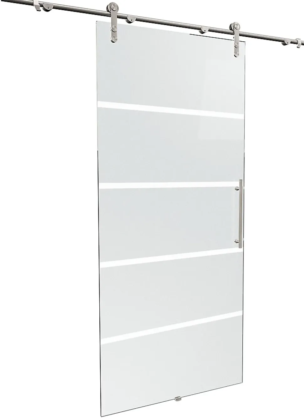 Porte coulissante complète Schulte 90x208 - verre de sécurité - porte vitrée - décor dépoli - système apparent