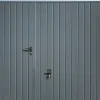 Porte de garage basculante grise avec portillon l.240 x H.200 cm x Ep.20 mm