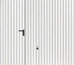 Porte de garage basculante avec portillon acier Hormann blanc trafic ral 9016 - l.237,5 x h.200 cm