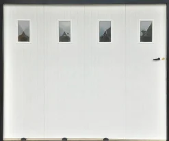 Porte de garage coulissante PVC, 4 vantaux, blanc, L.240 x h.200