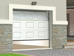 Porte de garage sectionnelle à cassette blanc motorisée L254 x H218 cm - CAOPAS
