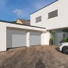 Porte de garage sectionnelle acier Hormann Planar blanc aluminium RAL 9006 Matt Deluxe - l.300 x h.212,5 cm - motorisée