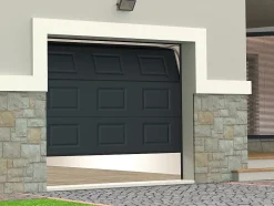 Porte de garage sectionnelle à cassette anthracite motorisée L254 x H218 cm - CAOPAS